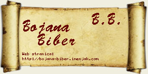 Bojana Biber vizit kartica